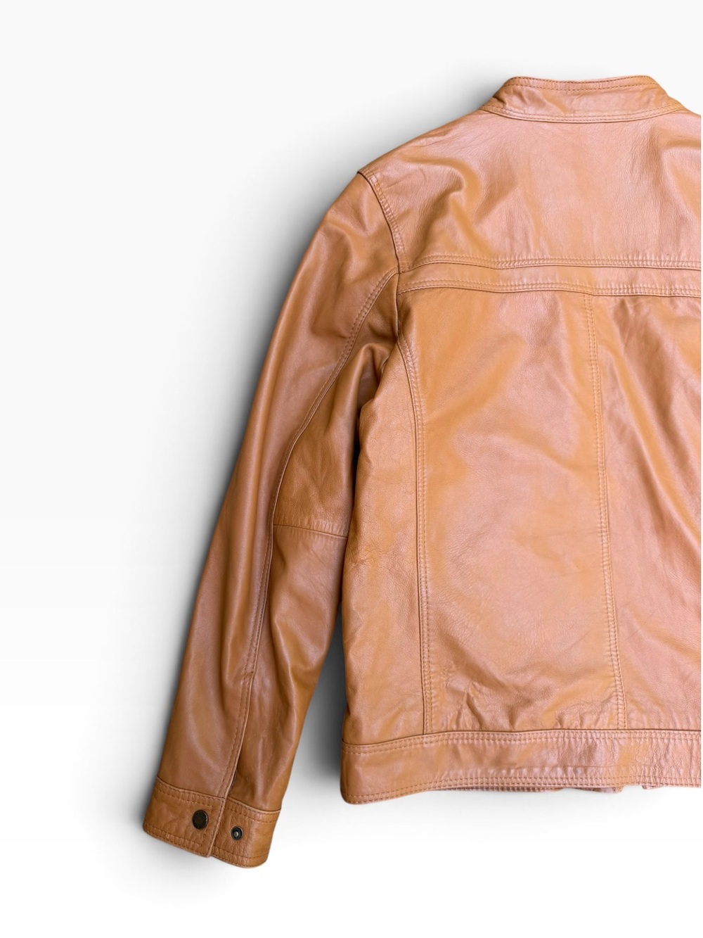 Vintage Wilsons Leather Men’s L Cognac Leather Moto Racer Jacket - Picture 7 of 15